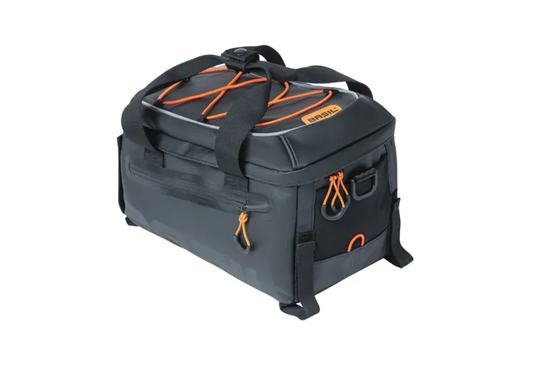 Basil Miles Tarpaulin 7l Trunkbag in Black/Orange
