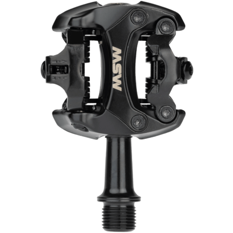 MSW Flash II Pedals Dual Sided Clipless in Black-1
