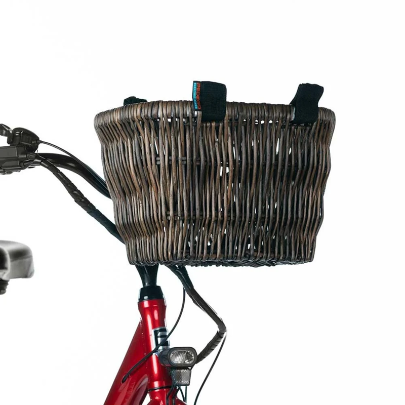 Pedego Front Wicker Handlebar Basket in Dark Brown